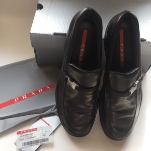 SOLD - PRADA SPORT Black Nappa Leather Loafers